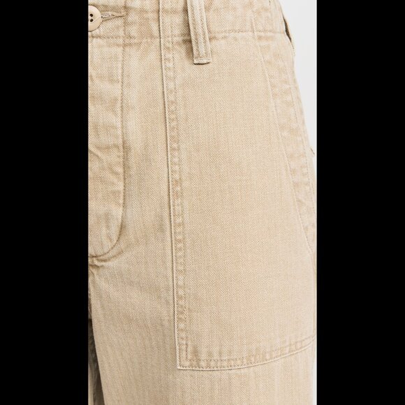 R13 NWT Wide Leg Utility Pants 29 Khaki Beige - Picture 5 of 11